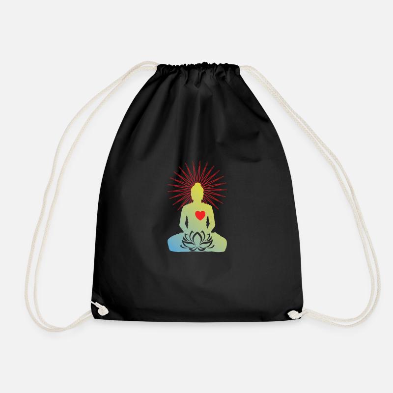 New Age Buddha Lotus Heart Fleur de Fleur Esothermique - Sac de sport léger - noir