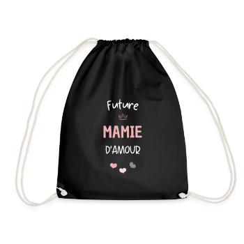 Future mamie d'amour ! Cadeau future mamie - Sac de sport léger - noir - Devant
