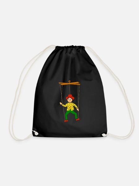 kinder marionette lustig - Turnbeutel - Schwarz