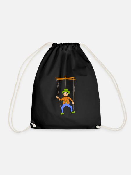 kinder marionette spielen - Turnbeutel - Schwarz