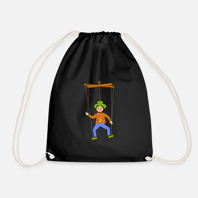 kinder marionette spielen - Turnbeutel - Schwarz