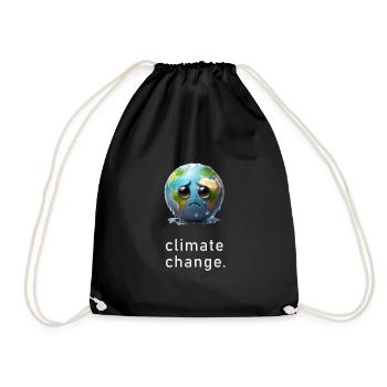 Weeping sad earth climate change - Drawstring Bag - black - Front