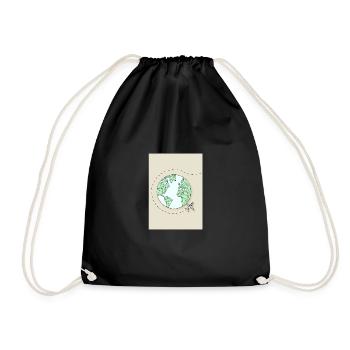 Around the world by plane - Drawstring Bag - black - Front