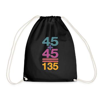 45 + 45 = 135 32 - Drawstring Bag - black - Front
