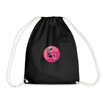 Astronaut Pink 2 - Drawstring Bag - black - Front