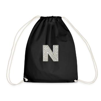 N, letter, letter N, initial, initial N, monogram, - Turnbeutel - Schwarz - Vorne
