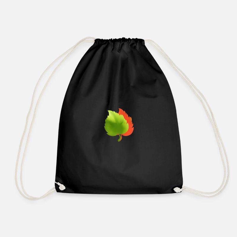 Spring Leaves - Drawstring Bag - black