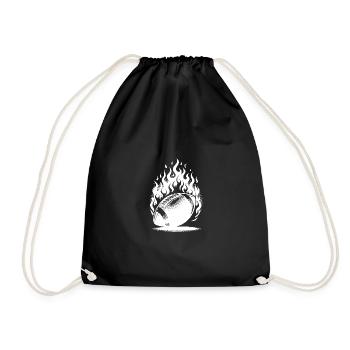 Vintage Football in Flames and Fire - Drawstring Bag - black - Front