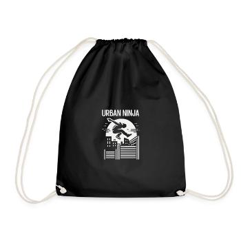 Urban Ninja Parkour Design - Drawstring Bag - black - Front