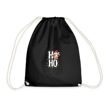 ho hoho - schaf spruch - Weihnachtshemd - Turnbeutel - Schwarz - Vorne