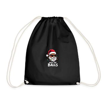 Basketball Im Weihnachtsmannkostüm-Deck The Balls - Turnbeutel - Schwarz - Vorne