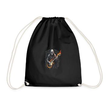 Grim Reaper with Guitar - Rock Style - Drawstring Bag - black - Front