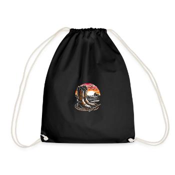 Line Dance Boots with Lasso - I Love Line Danc - Drawstring Bag - black - Front