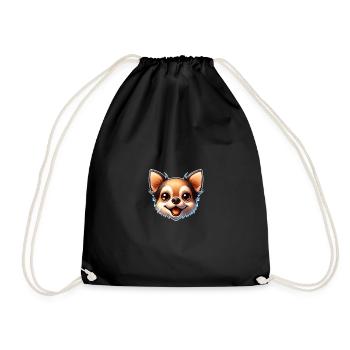 Chihuahua tête de chien bande dessinée dessin animé - Sac de sport léger - noir - Devant