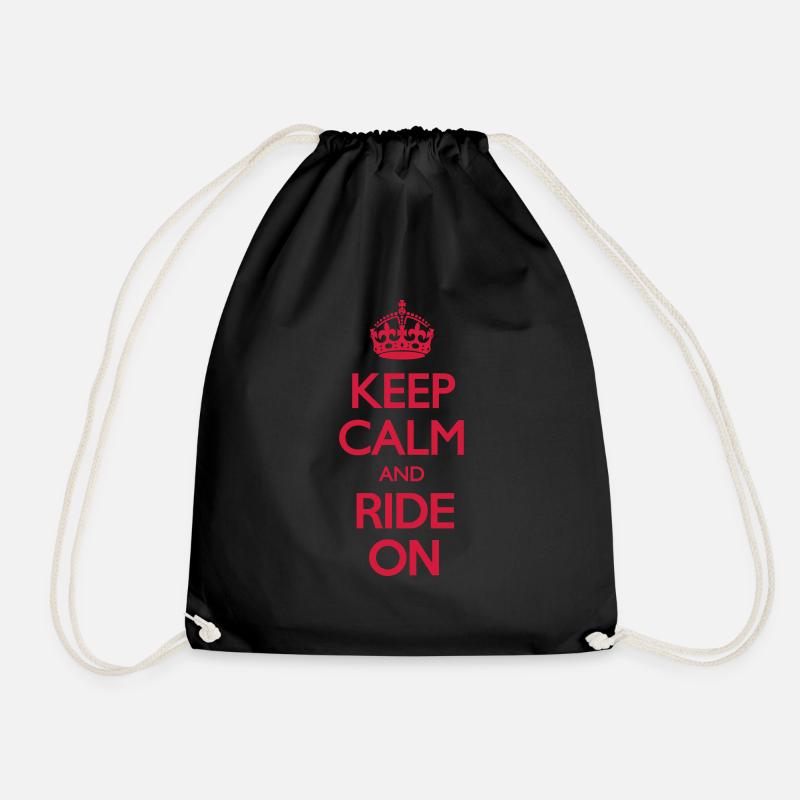 Keep Calm and Ride On - Turnbeutel - Schwarz