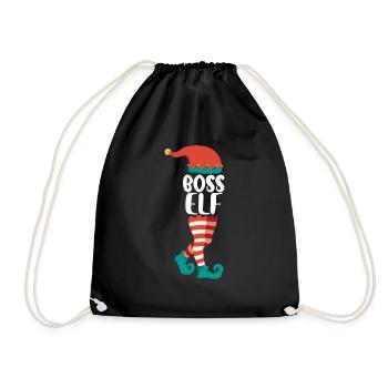 Weihnachts Elf Partnerlook Design Xmas Elfen - Turnbeutel - Schwarz - Vorne