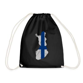 Finland in the form of the country - Drawstring Bag - black - Front