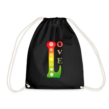 Love Flower Power 70e Rétro - Sac de sport léger - noir - Devant