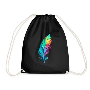 FEATHER - Drawstring Bag - black - Front