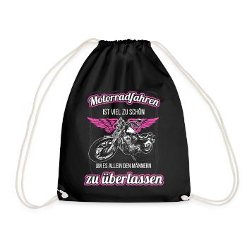 Bikerin und stolz drauf! - Turnbeutel - Schwarz - Vorne