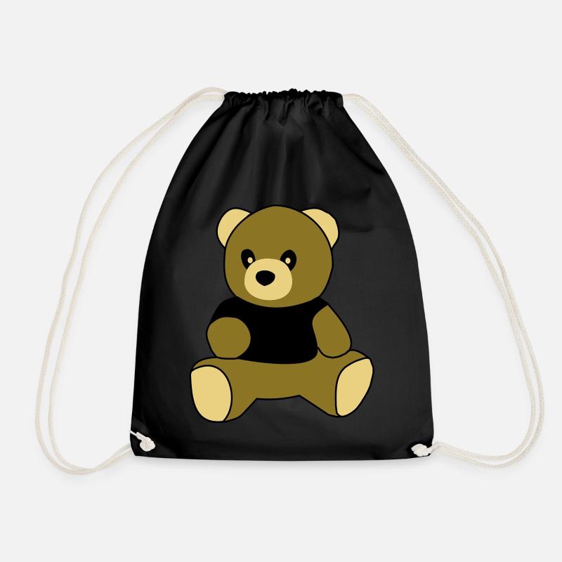 sitting teddy - Turnbeutel - Schwarz