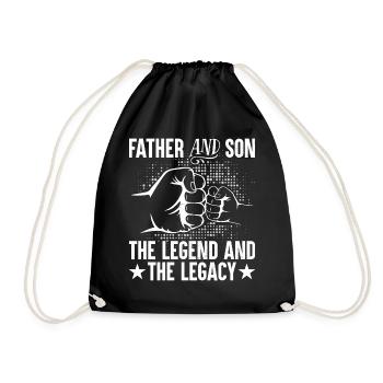 Father and son the legend and legacy - Drawstring Bag - black - Front
