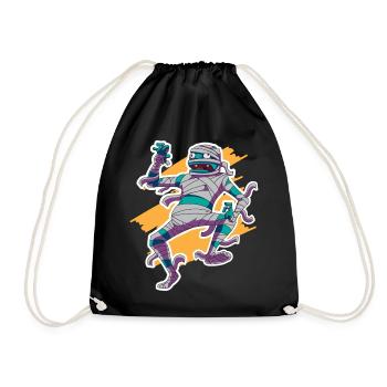 Gruselige Lustige Mumie Halloween Design Erwachsen - Turnbeutel - Schwarz - Vorne