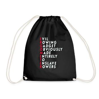 Funny Rowing - Ergometer Quote - Drawstring Bag - black - Front