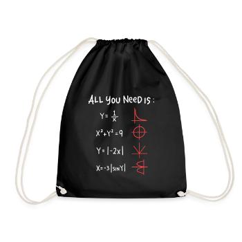 All You Need Ist Mathematik Neon - Turnbeutel - Schwarz - Vorne