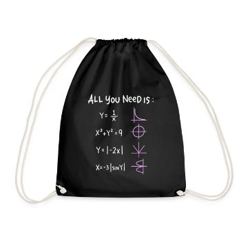 Tout ce dont vous avez besoin, ce sont des graphismes mathématiques - Sac de sport léger - noir - Devant