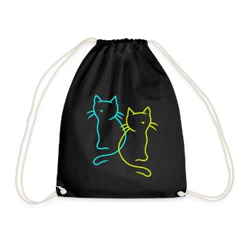 Cats, Pets, Kitten, Cat, Gift Idea - Drawstring Bag - black - Front
