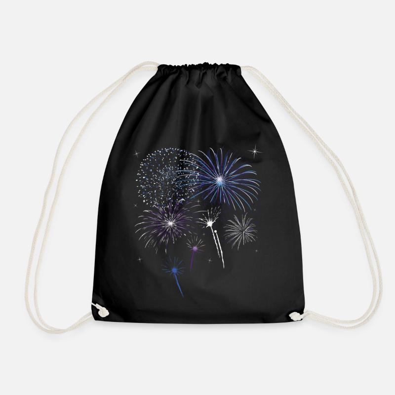 Feu d'artifice coloré avec des étoiles. - Sac de sport léger - noir