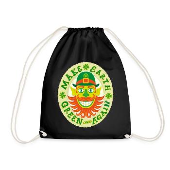 Make Earth green once again - Drawstring Bag - black - Front