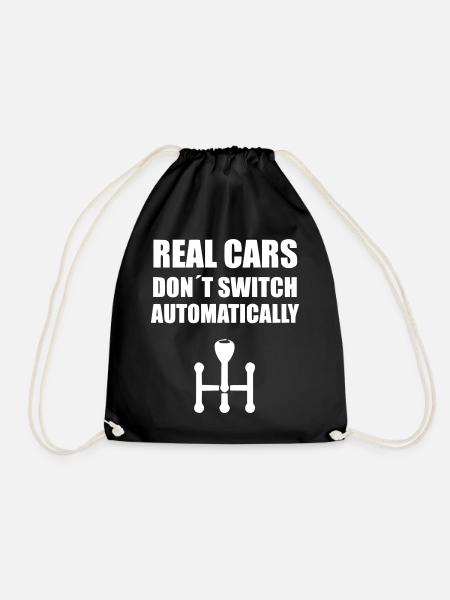 Real cars don´t switch automatically - Turnbeutel - Schwarz