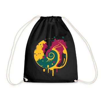 Graffiti of a fossil snail - Drawstring Bag - black - Front