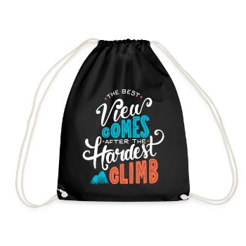 Love Mountain Climb - Drawstring Bag - black - Front