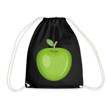 Autocollant drôle d'une pomme - Sac de sport léger - noir - Devant