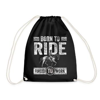 Cadeau né pour monter des chevaux - Sac de sport léger - noir - Devant