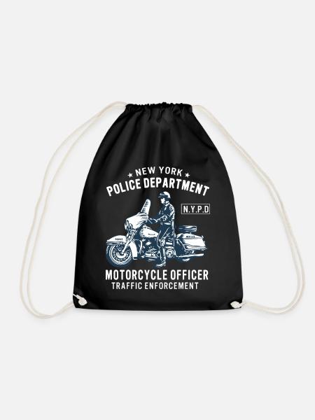 Motorcycle Officer Motorradfahrer Geschenke Police - Turnbeutel - Schwarz