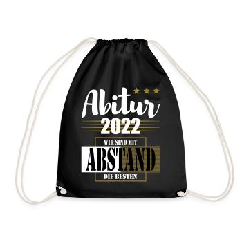 Abitur 2022 Wir sind mit Abstand die Besten - Turnbeutel - Schwarz - Vorne