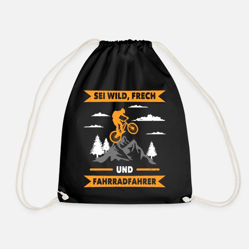 Sei wild frech und fahrradfahrer - Turnbeutel - Schwarz
