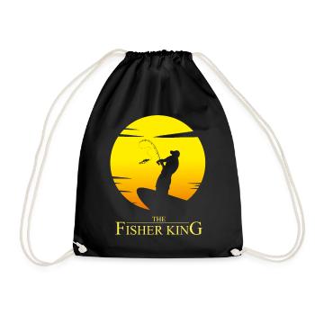 Der König der Fischer - Peachy Parodie Humor - Turnbeutel - Schwarz - Vorne