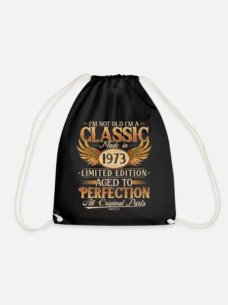 Jahrgang 1973 Vintage Retro Geburtstag Geschenk - Turnbeutel - Schwarz