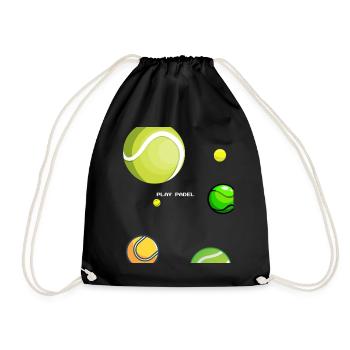 Padel - Gift for padel player - Drawstring Bag - black - Front
