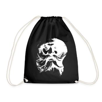 Retro Santa Claus Face - Drawstring Bag - black - Front