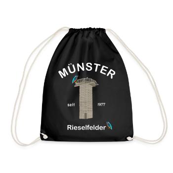 Münster, Rieselfelder, Vogelschutz, Eisvogel - Turnbeutel - Schwarz - Vorne