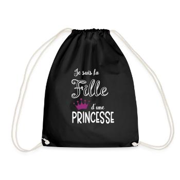 Je suis la Fille d'une Princesse - Sac de sport léger - noir - Devant