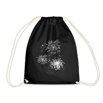 Feux d’artifice,Fusées,Étoiles,Réveillon du Nouvel An,Graffiti - Sac de sport léger - noir - Devant