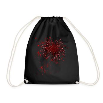 Feux d’artifice,Fusées,Étoiles,Réveillon du Nouvel An,Graffiti,Rouge - Sac de sport léger - noir - Devant