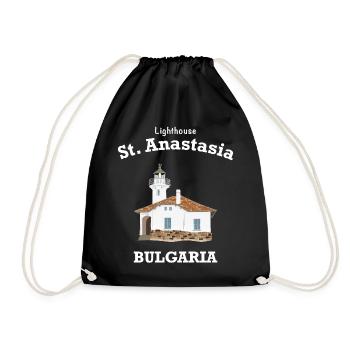 Bulgarien Leuchtturm Klosterinsel St. Anastasia - Turnbeutel - Schwarz - Vorne